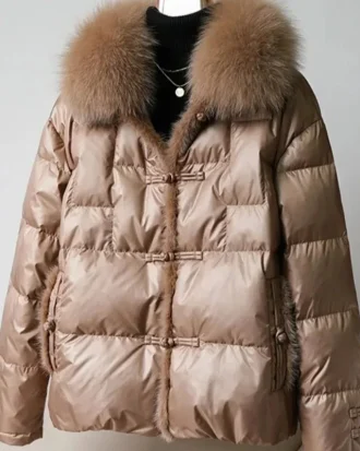 Natural Real Fox Fur Collar 90% Duck Down Coat Streetwear Mink Hair New Fashion Winter Jacket Women Thick Warm Down Jacket Women