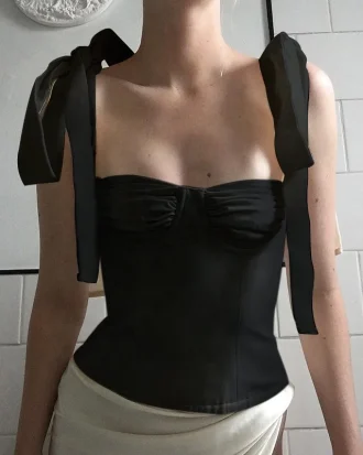 2025 Summer Casual Sweets T-shirt Women Tops Fashion Regular Low Bandage Solid Bodycon Tees Club Women Streetwear Skinny T Shirt