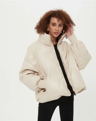 2025 Winter Thick Warm Parkas Women-Elegant Fashion PU Leather Coat Zipper Cotton Jackets Female Ladies Outwear