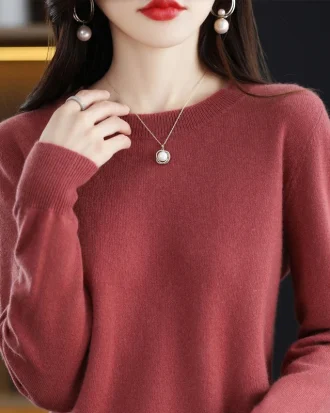 Cashmere Sweater Women Knitted Sweaters 100% Pure Merino Wool 2025 Winter Fashion V-Neck Top Autumn Warm Pullover Jumper Clothes