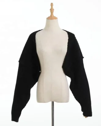 Sexy Cropped Cardigan Knitted Short Cardigan Sweaters for Women Fashion Cute Tops Korean Style Long Sleeve Top Batwing Sleeve