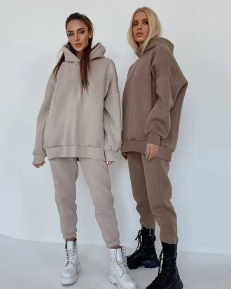 Fashionable Loose Casual Sportswear Set for Women Autumn Winter New Arrival Two-Piece Hooded Comfortable Women's Outfit