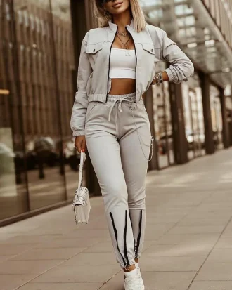 2025 Sportsuits for Women Two Piece Suits Solid Sweatshirts Long Pants Fashion Sets Autumn Winter Casual Zipper Tracksuits S-2XL