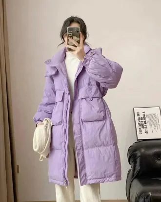 Female Parker 2025 New Fashion Temperament Warm Thickened Women's Down Jacket Winter White Duck Down Women's Down Jacket NBH848