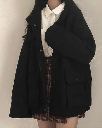 Basic Jackets Women Spring Long Sleeve Feminino Outwear Loose BF Harajuku Chic Students All-match New Fashion Cargo Solid Pocket