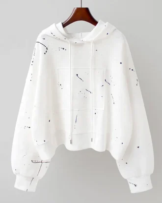 Autumn Hoodies for Teens Lantern Sleeve Aesthetic Sweatshirts Vintage Women Hoodie Crop Top Women Korean Fashion Sweatshirts