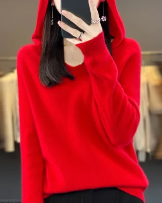2025 New Women's Sweater 100% Wool Seamless Pullover With Wool V-Neck Casual Warm Versatile Top for Autumn and Winter