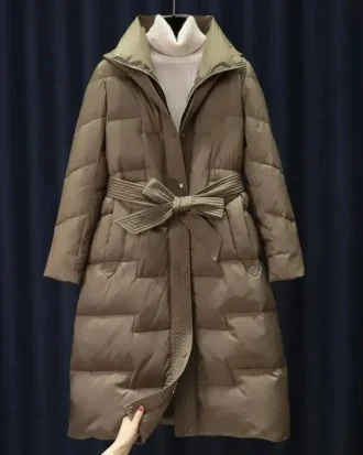 M-2XL Womens White Duck Down Jacket Winter Female Coats Zipper Hooded X-long Slim Tidal Current Keep Warm Ladies Outerwear H222