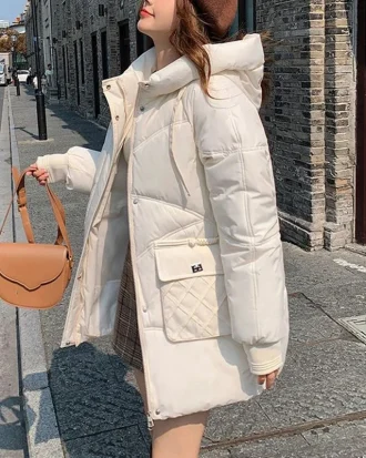 Women Winter Coat 2025 New Down Cotton-Padded Jacket Female Warm Puffer Jacket Windproof Hooded Down Coat Outwear Mujer Korea
