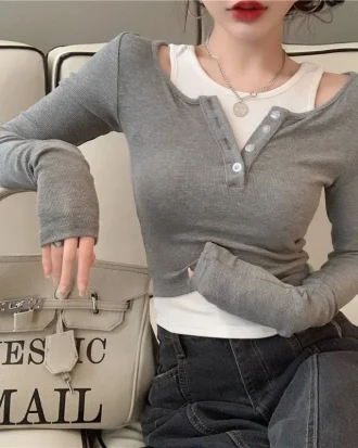 Woman Tshirts Autumn Winter Coat Women's Long-sleeved T-shirt Tops Mujer Camisetas