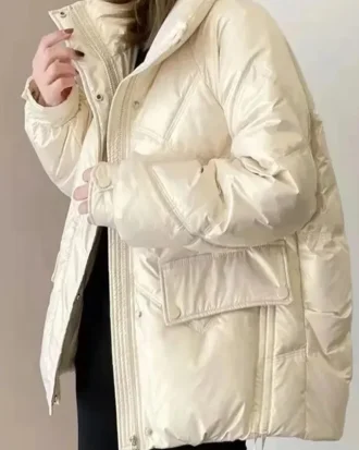 Winter Jacket Parkas Women Glossy Down Cotton Jacket Hooded Parka Warm Female Cotton Padded Jacket Casual Outwear 2025 New