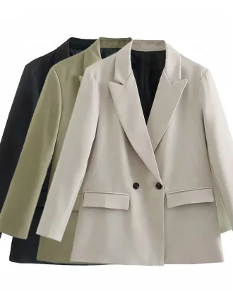 Jackets Autumn Long-Sleeved Solid Color Simple and Fashionable Jacket Female Oversize Woman Clothes Outerwear Classic