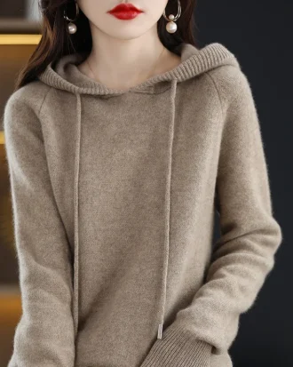 Women Pullover Sweater Hooded Jumper Korean Loose Solid Long Sleeve Casual Autumn Winter Thick Warm Knitted Sweaters