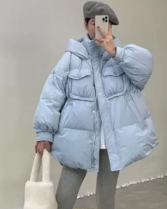 Fashion Loose Thickening Warm Hooded 2025 New Women Down Jacket Winter White Duck Down Women's Down Jacket Female Parker NBH850