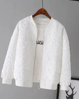 Solid Color Ladies Short Baseball Jacket 2025 New Korean Spring Casual White Jacket Top Female Cardigan Zipper Jackets Fashion