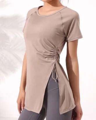 Yoga Sports Short-sleeved Sexy Women's Quick-drying Fitness Clothes Running Casual Slimming Tops Exercise T-shirts Gym Wear