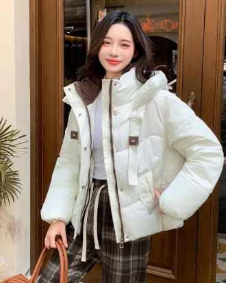 2025 New Winter Jacket Women Parkas Hooded Thick Down Cotton Padded Parka Female Jackets Short Coats Slim Warm Outwear