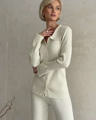 Sexy Knitted 2 Piece Sets Women Outifits Casual Streetwear Tracksuit Cardigans Wide Leg Pants Suit Knit Two Piece Set Women 2025