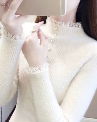 2025 Autumn Winter Thick Sweater Women Knitted Ribbed Pullover Sweater Long Sleeve O-neck Slim Jumper Soft Warm Pull Femme Tops