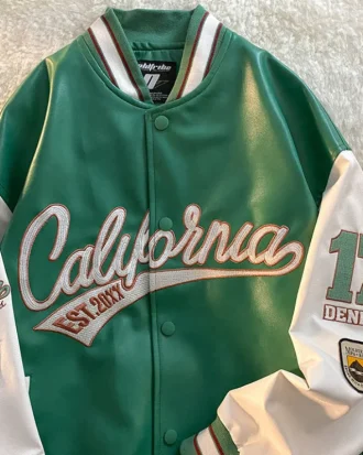 American Retro Letter Embroidery Leather Jackets Coats Women's 2025 New Street-trend All-match Baseball Uniform Couple Loose Top