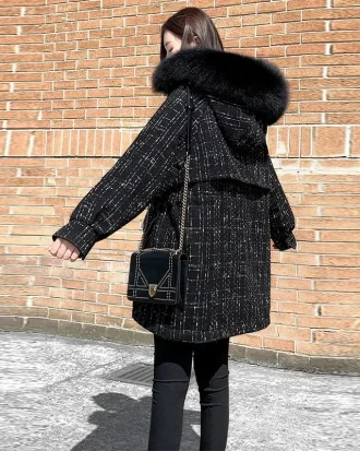 90 White Duck Down Parker Down Jacket Women 2025 New Mid-Long Hooded Large Fur Collar Waist Thickening Large-Size Coat Female