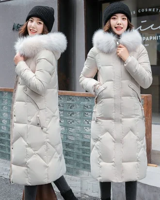 Slim-fit Parkas Jacket 2025 New Coat Women's Winter Parkas Korean Version of Long Thickened Cotton-padded Jacket Winter 4XL