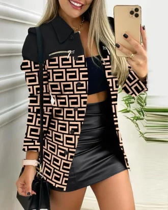 Jackets for Women 2025 Jacket for Women Fashion Leopard Printed Ruffled Long-sleeved Zipper Suit Clothing for Woman Blazers