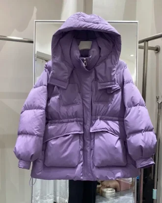 2025 New Women Down Jacket Winter White Duck Down Fashion Loose Thickening Warm Hooded Women's Down Jacket Female Parker NBH851