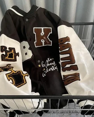 Spring and Autumn Retro Quilted Embroidered Baseball Uniform Jacket Men and Women Loose Tides Street Jacket Couple's Shirt