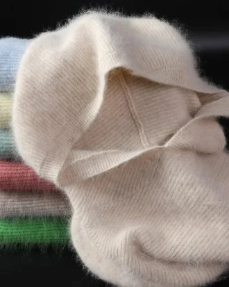 2025 Spring Winter 100%Pure Mink Cashmere Sweater Women Knitted Hooded Warm Lady's Grade up Jumpers and Pullovers Soft Warm Tops