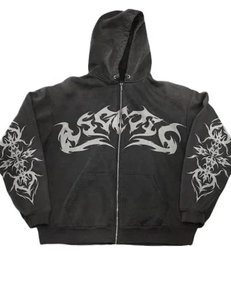 Street Retro Clothing Flame Print Oversized Sweatshirt Women Y2K Gothic Punk Harajuku Casual Top Loose Zipper Hoodie Women