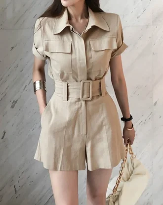 New Fashion Korean Style Y2K Summer Women 2 Pieces Outfit Suit Formal Casual Short Cropped Tops Shirt Blouse and Shorts Slim Set
