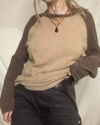 Patchwork T Shirt Knitted Harajuku Vintage Pullovers Casual Basic Kawaii Tee Autumn Winter Grunge Fairycore Women