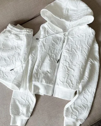 2 Piece Sets Womens Outfits Spring Fashion Skinny Hooded Short Jacket and Shorts Knitted Jacquard Designer Fall Women Clothing