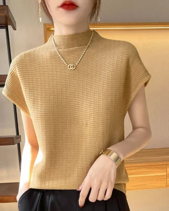 Summer Female T-shirts Short Sleeve Women O-neck Solid Color Fashion Women's Clothing Tee Mock Neck Casual Soft T Shirt Oversize